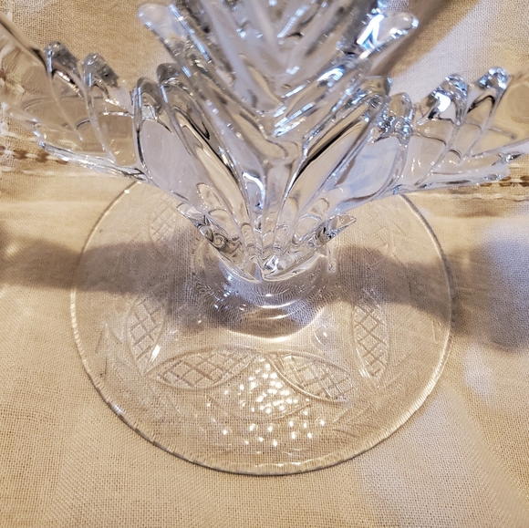 CRYSTAL CANDLEHOLDERS PAIR DUNCAN MILLER #14 GRANDEE TRIPLE LIGHT CANDELABRA - Picture 9 of 11